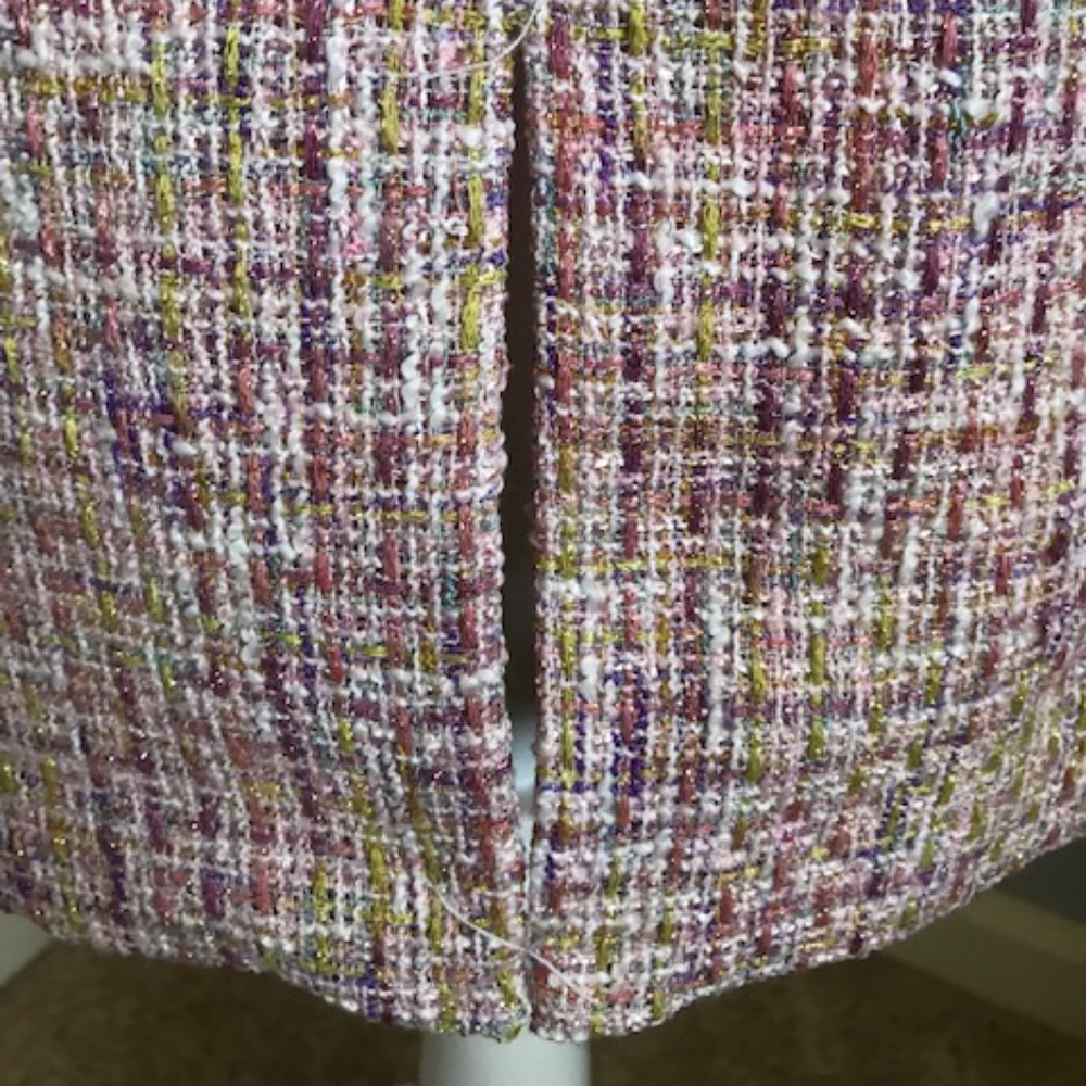 Tahari ASL Pink, Purple, Cream Woven Tweed Skirt Suit. Size 4. New with Tags - Picture 9 of 16